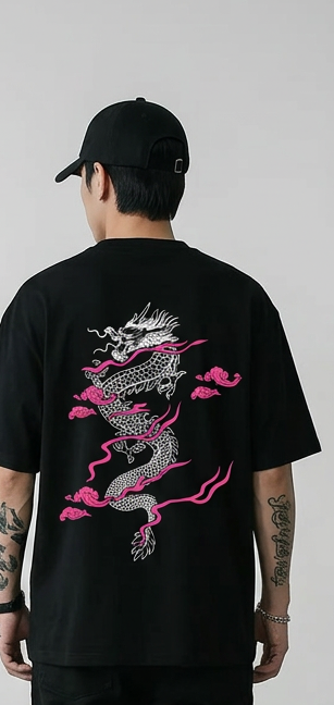 black streetwear t shirt Morocco ATMED urban style